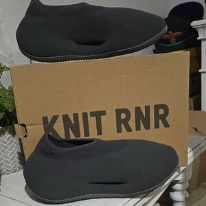 Knit RNR Black Slip-On Shoes